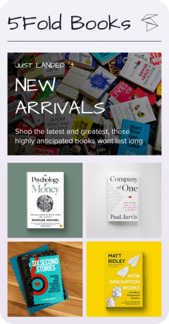 Gallery images of books laid out on a counter.